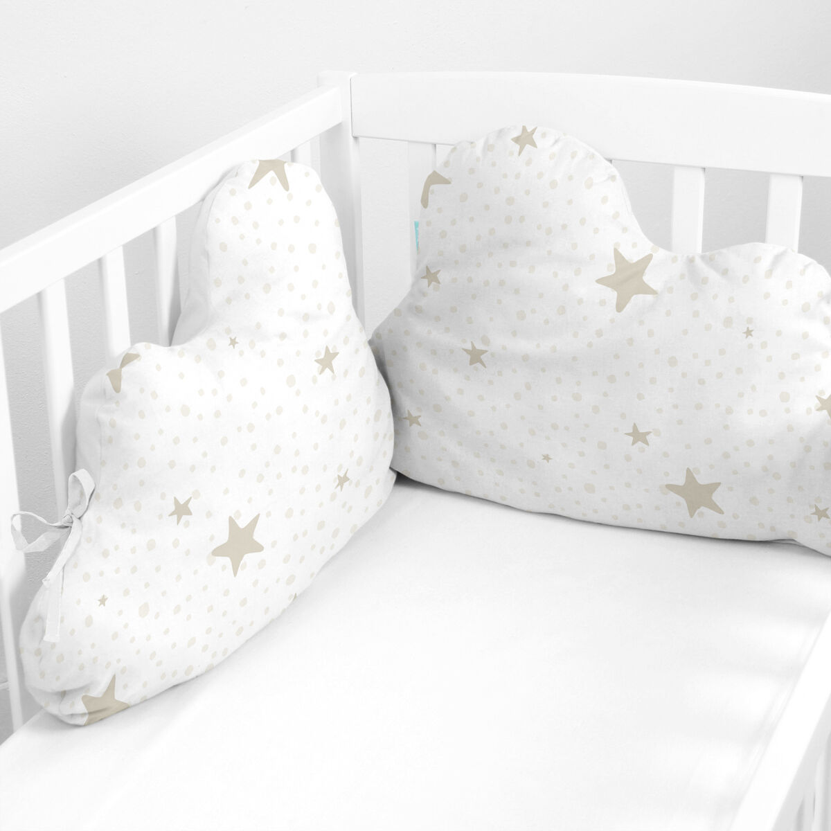 Paracolpi per culla HappyFriday Basic Kids Little star  Beige 60 x 40 cm